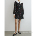 100% Poly Pearl Buttons Long Sleeved Printed Dress